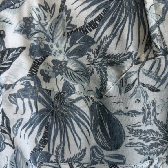 Western Aloha Men's Blue Floral Hawaiian USA Made Short Sleeve Shirt Size XL - Picture 3 of 7